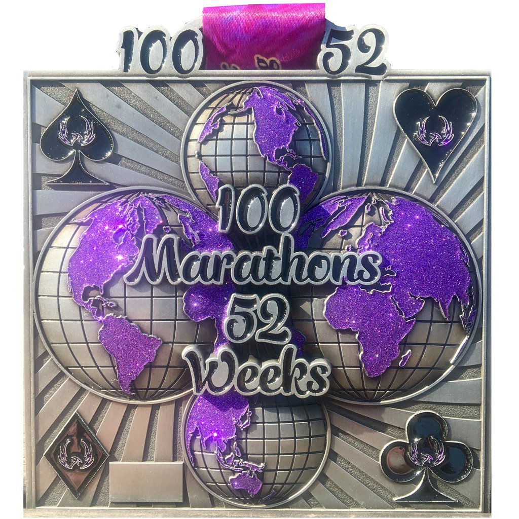 Global Marathon Challenges : 100 Marathons in 52 Weeks<br>Medal & Certificate
