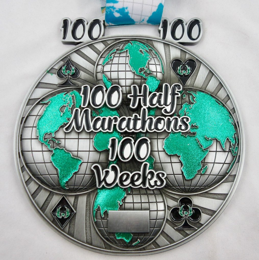 Global Marathon Challenges : 100 Half Marathons in 100 Weeks<br>Medal & Certificate