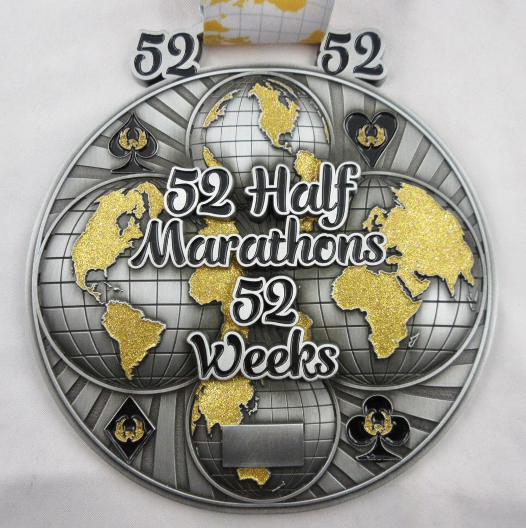 Global Marathon Challenges : 52 Half Marathons in 52 Weeks<br>Medal & Certificate