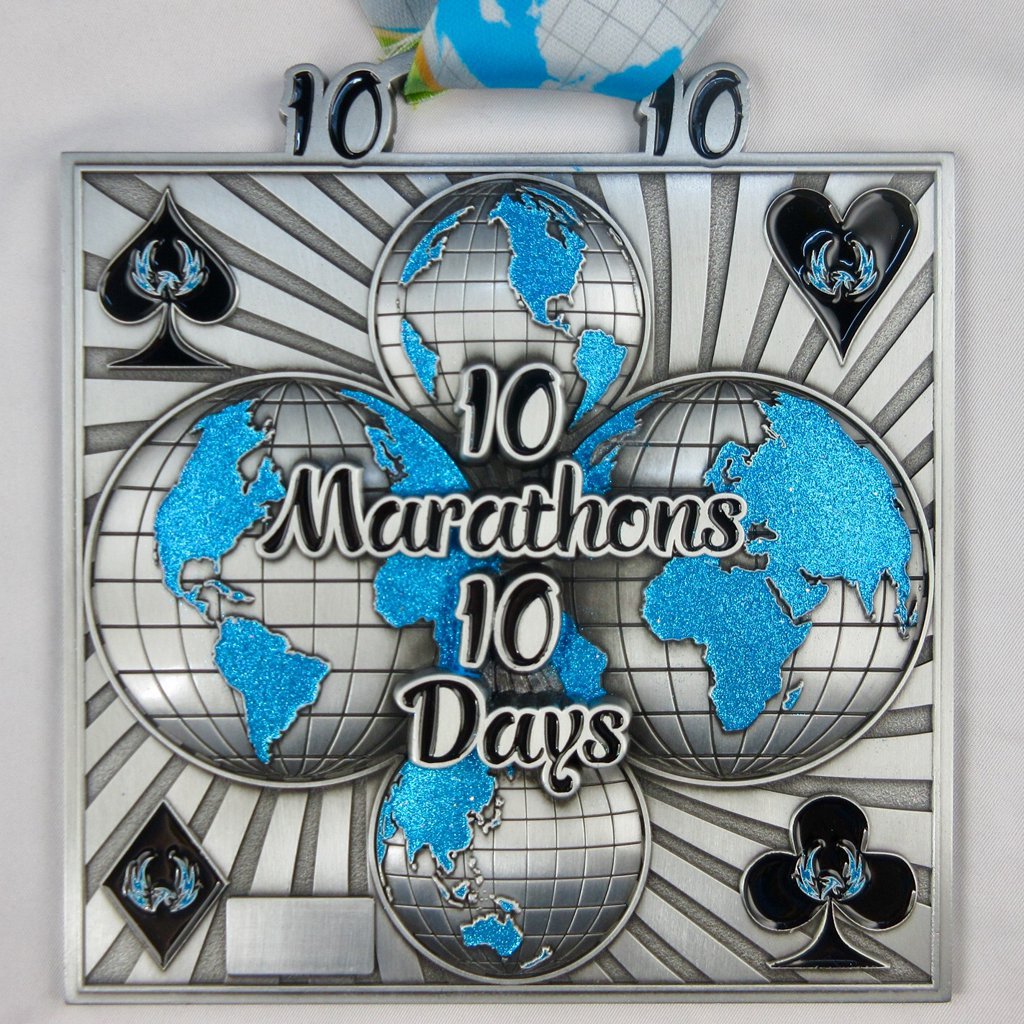 Global Marathon Challenges : 10 Marathons in 10 Days<br>Medal & Certificate